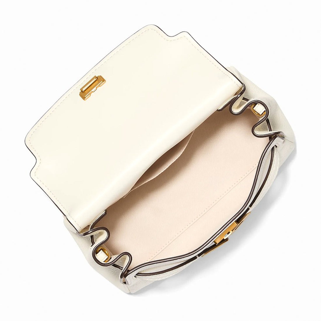 Michael Kors Hamilton Extra-Small Textured Leather Soft Crossbody Bag - EGGSHELL