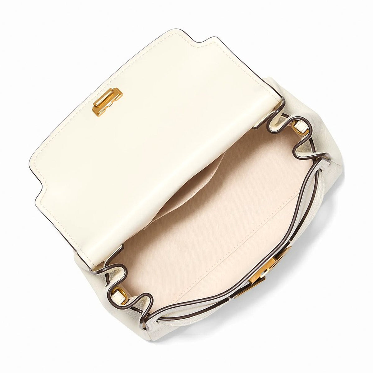 Michael Kors Hamilton Extra-Small Textured Leather Soft Crossbody Bag - EGGSHELL