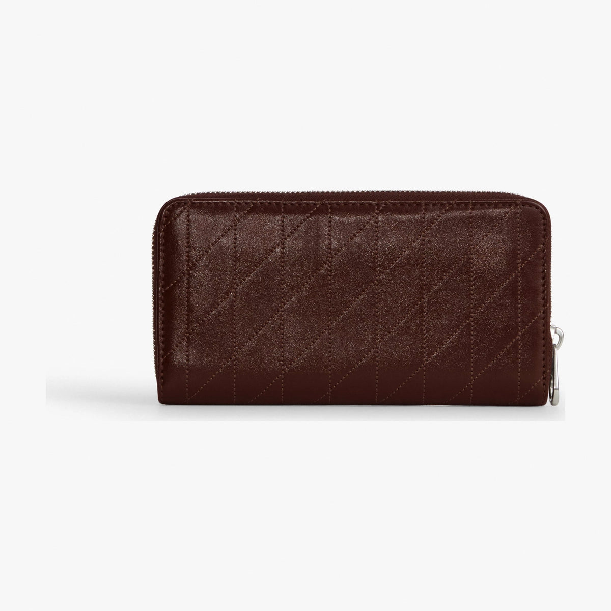 Coach Long Zip Around Wallet With Quilting - Silver/Maple