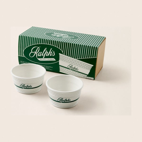 Ralph Lauren Home Ralph’s Coffee Ice Cream Bowl Gift Set - White/Green