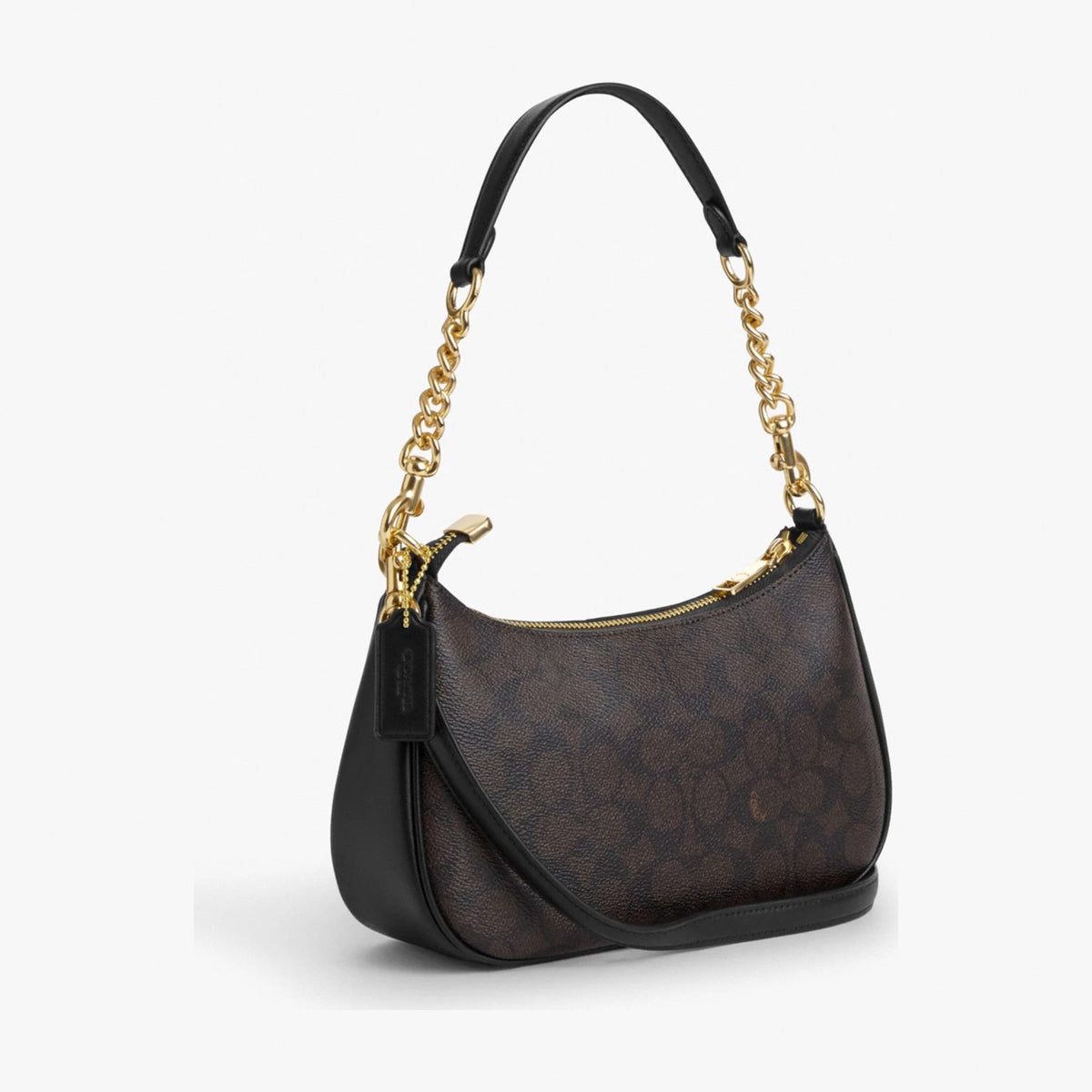 Coach Teri Shoulder Bag In Signature Canvas - Gold/Walnut/Black
