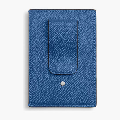 Coach Card Case With Money Clip - Silver/True Blue