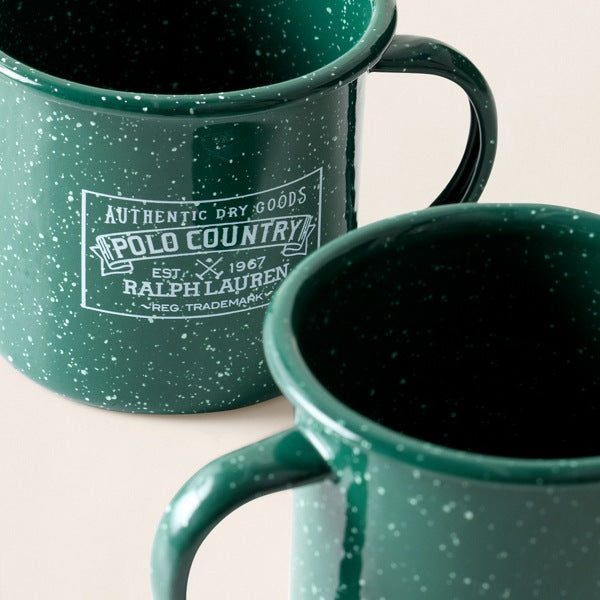 Ralph Lauren Home Polo Country Outdoor Mug Gift Set - Green/white