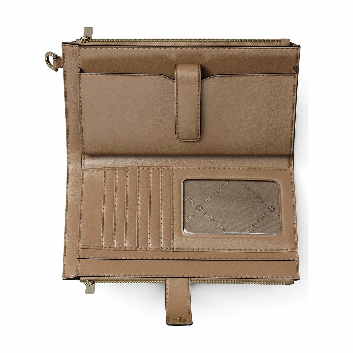 Michael Kors Jet Set Large Signature Logo Wristlet - CAMEL