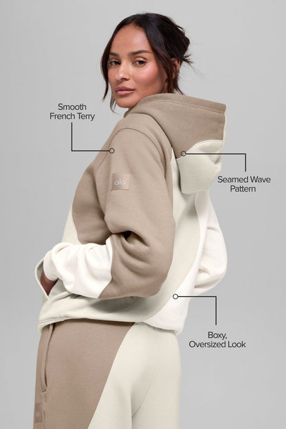 Alo Yoga Make Waves Hoodie - Ivory/Bone/Gravel
