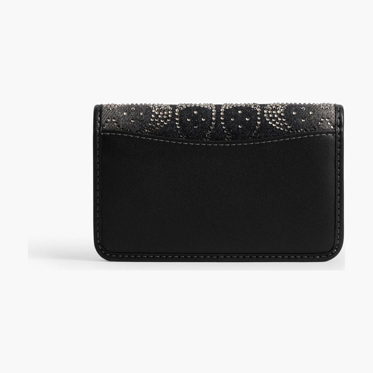 Coach Essential Slim Card Case With Crystal Signature - Silver/Black