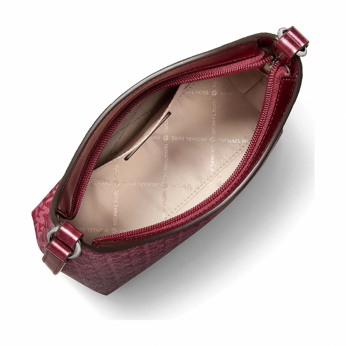 Michael Kors Maya Small Signature Logo Crossbody Bag - MAROON