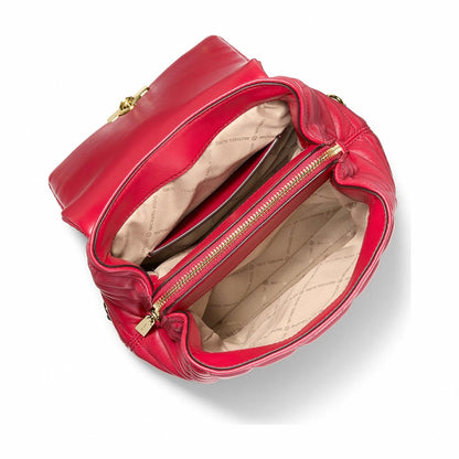 Michael Kors Tribeca Small Quilted Leather Backpack - CRIMSON