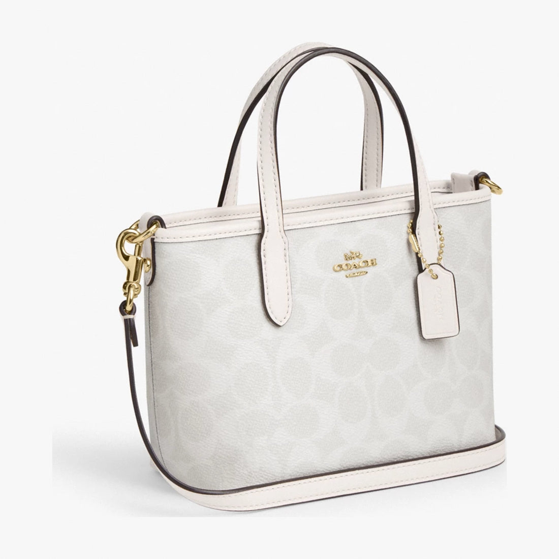 Coach City Mini Tote Bag In Signature Canvas - Gold/White/Chalk