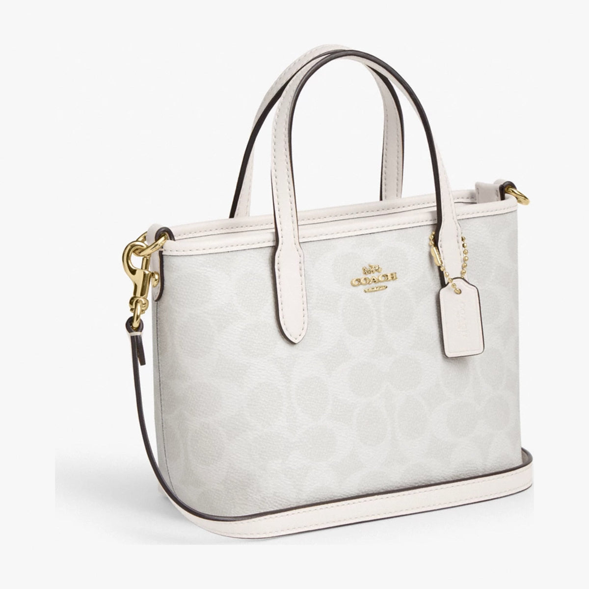 Coach City Mini Tote Bag In Signature Canvas - Gold/White/Chalk