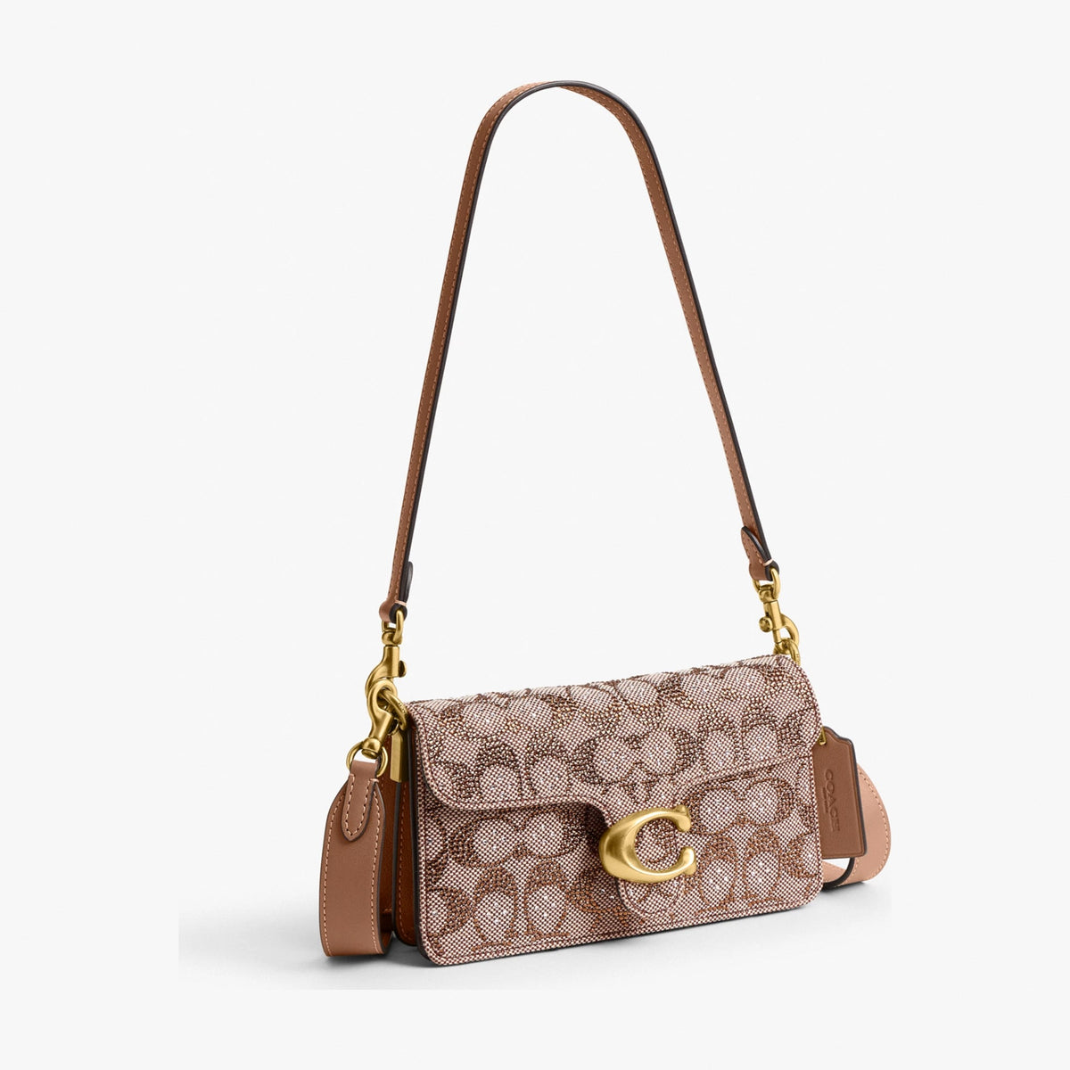Coach Soft Tabby Shoulder Bag 20 In Crystal Signature Jacquard - Brass/Mushroom