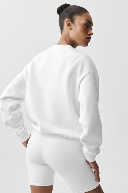 Alo Yoga Accolade Crew Neck Pullover - White