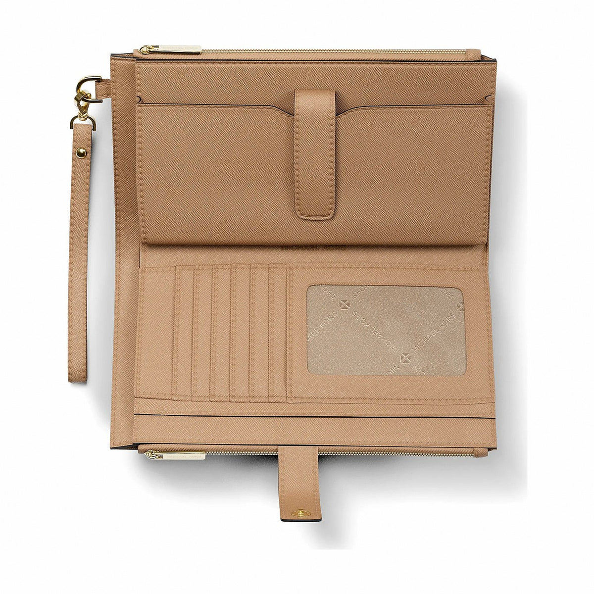 Michael Kors Jet Set Large Leather Smartphone Wristlet Wallet - CAMEL