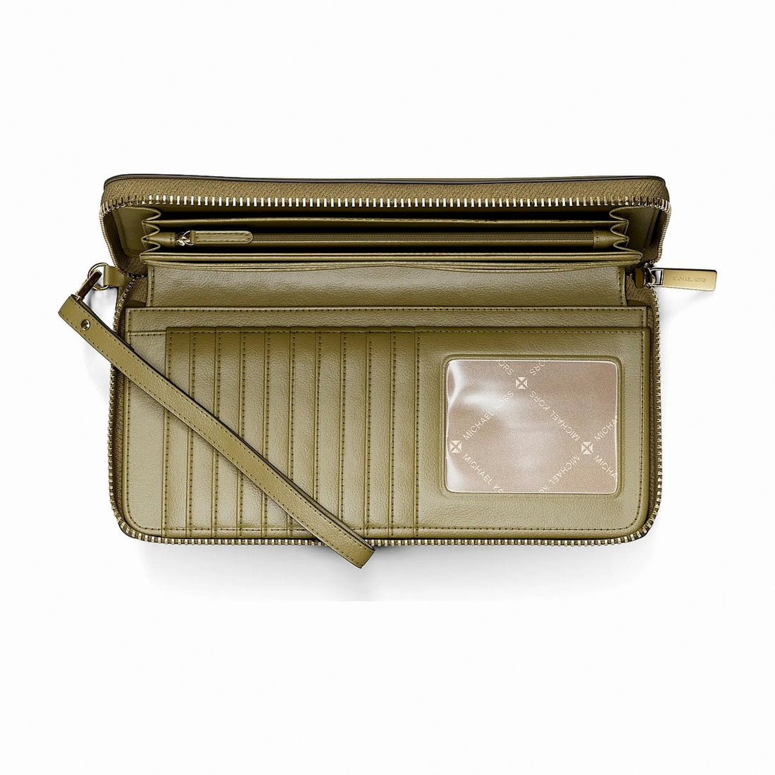 Michael Kors Jet Set Travel Large Pebbled Leather Wristlet - OREGANO