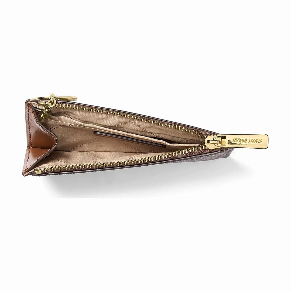 Michael Kors Jet Set Travel Small Signature Logo Coin Purse - BROWN
