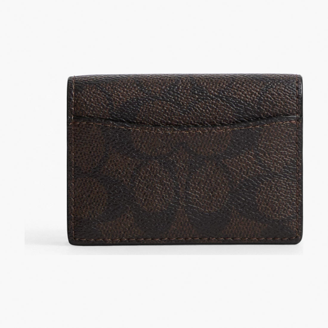 Coach Card Case With Charms In Signature Canvas - Gold/Walnut/Black