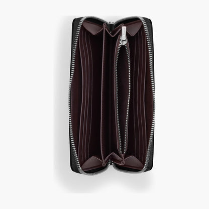 Coach Long Zip Around Wallet - Silver/Black