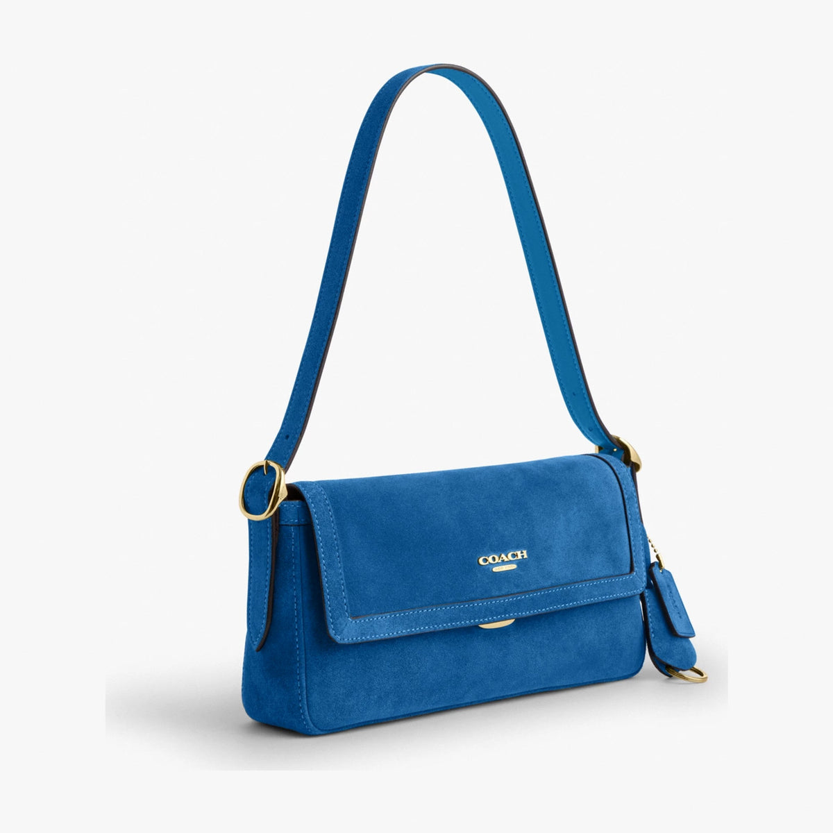 Coach Etta Small Flap Shoulder Bag - Gold/Blue Jay