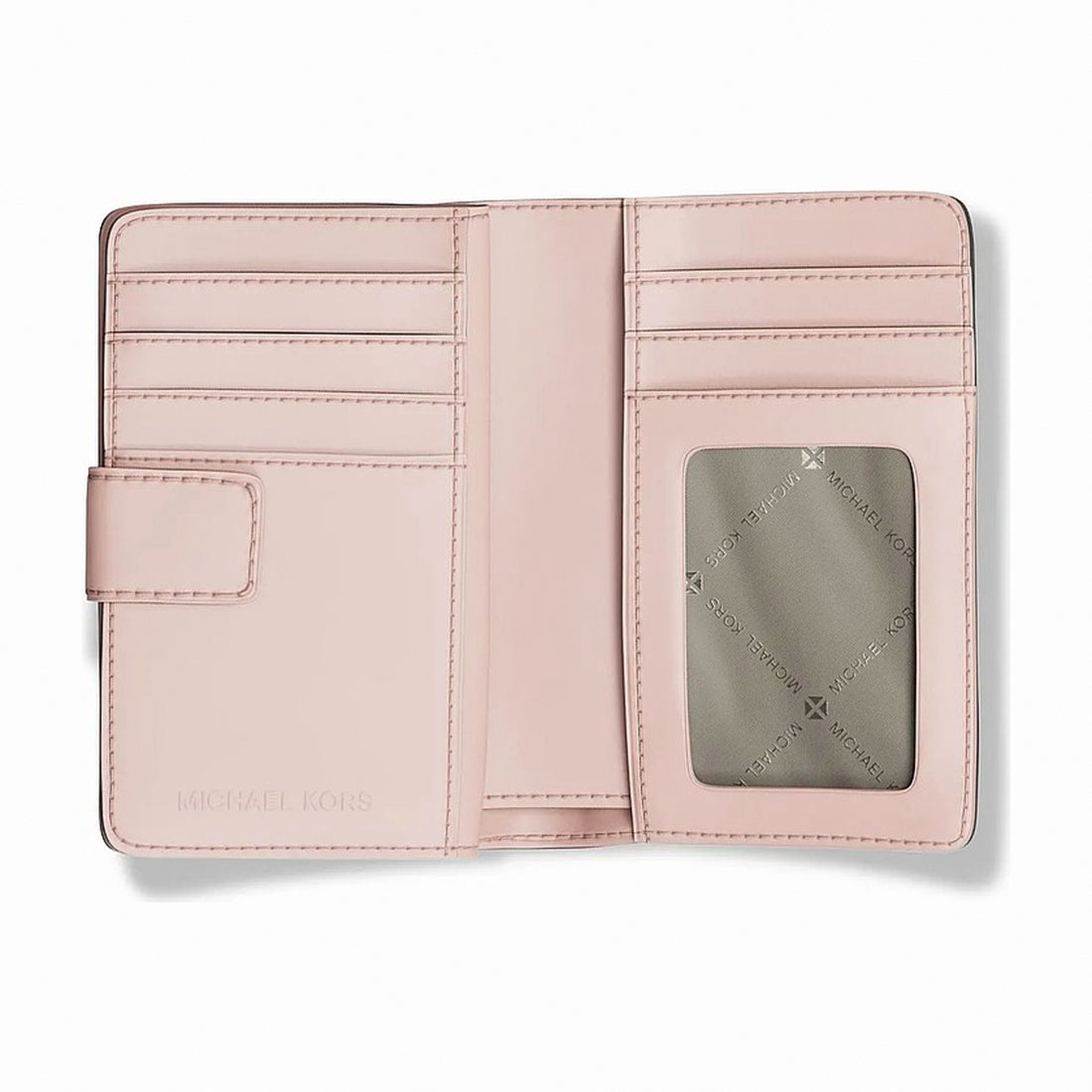 Michael Kors Jet Set Medium Signature Logo Bi-Fold Wallet - POWDER BLUSH