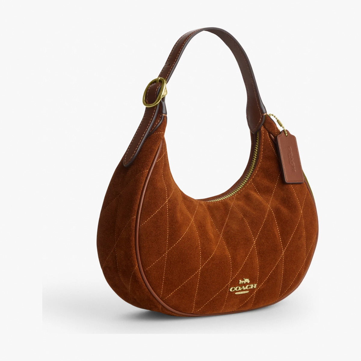 Coach Emily Shoulder Bag With Quilting - Gold/Warm Brown