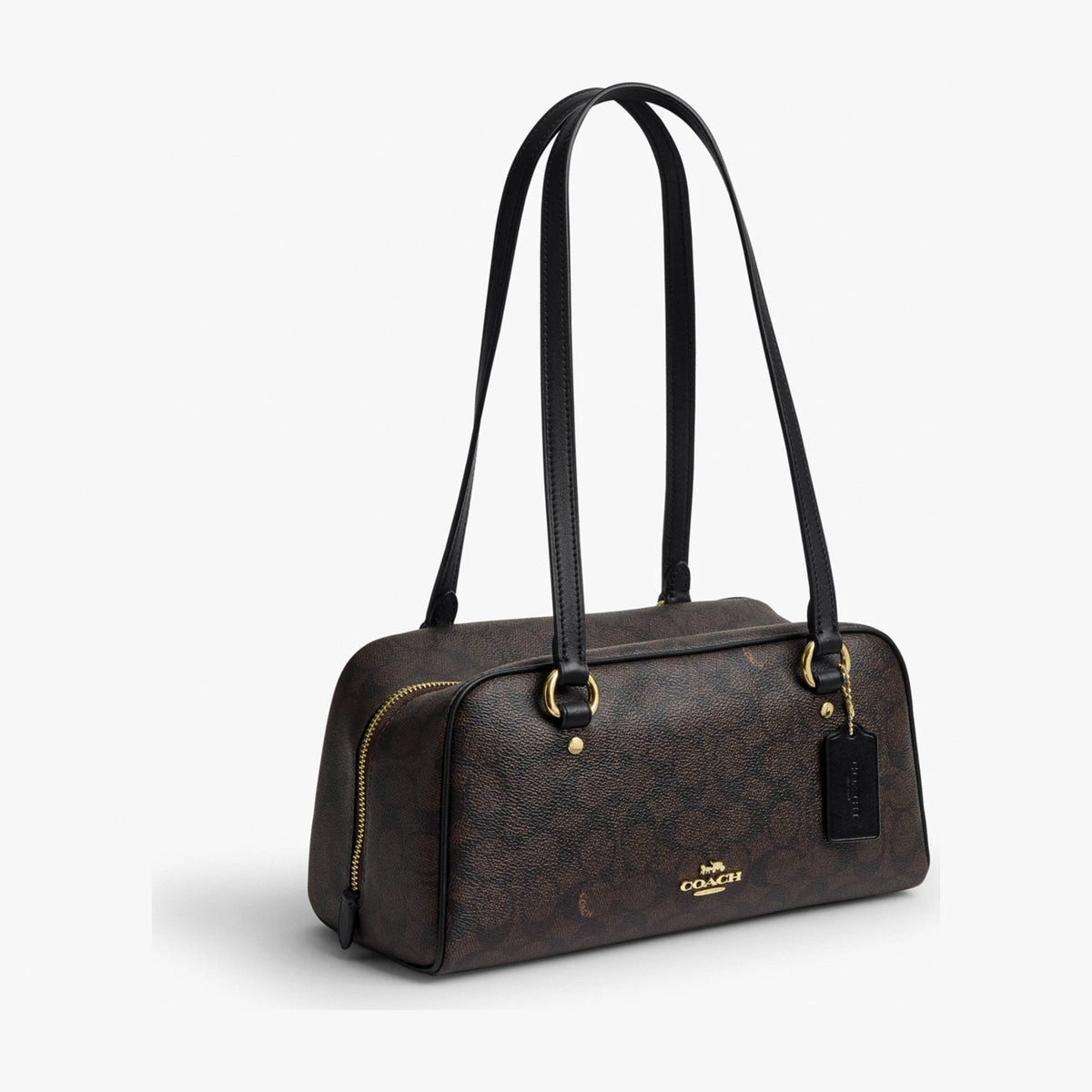 Coach Sydney Shoulder Bag In Signature Canvas - Gold/Walnut/Black