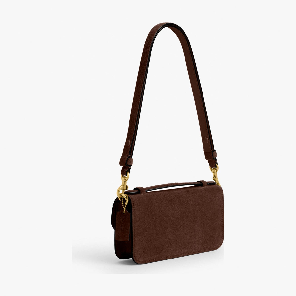 Coach New York Elora Top Handle Crossbody Bag - Brass/Dark Chocolate