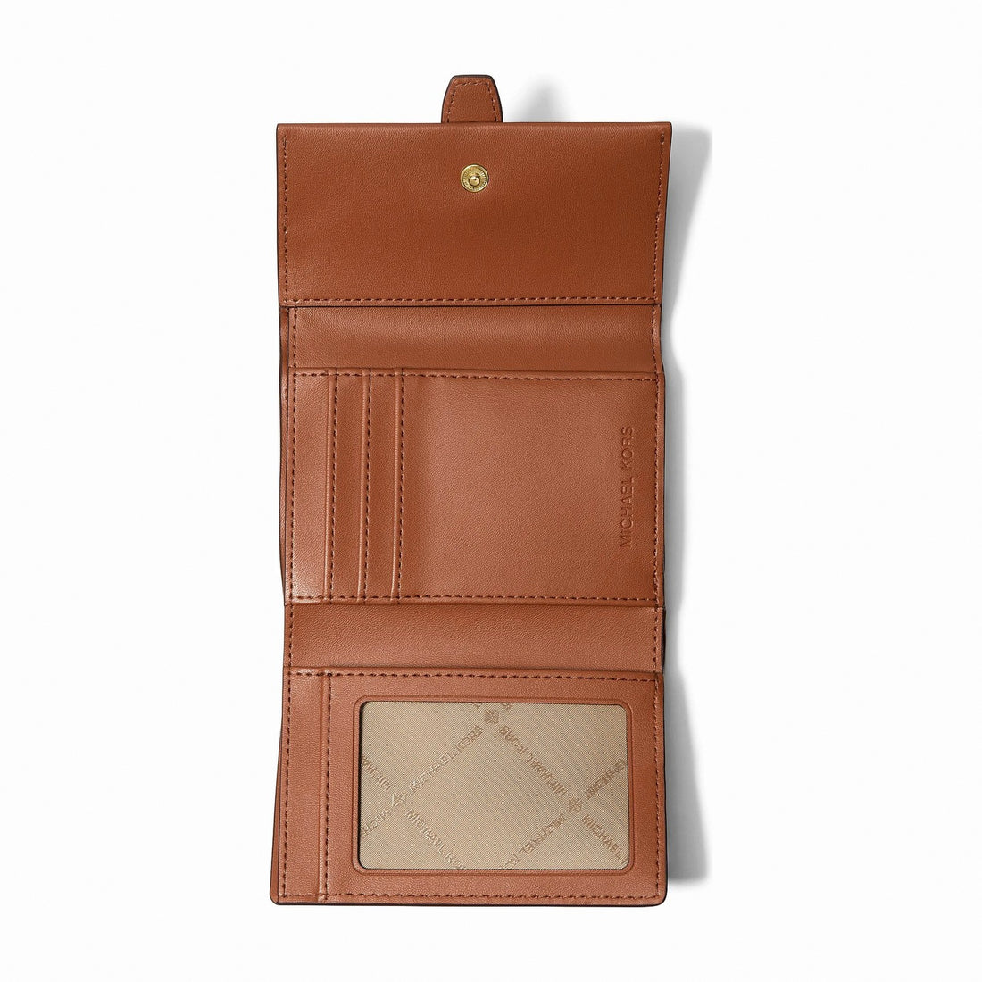 Michael Kors Greenwich Medium Signature Logo Trifold Wallet - BROWN