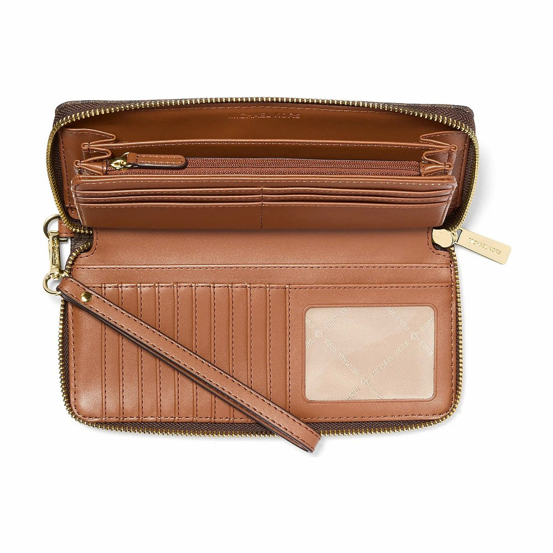 Michael Kors Jet Set Travel Large Logo Continental Wristlet - BROWN