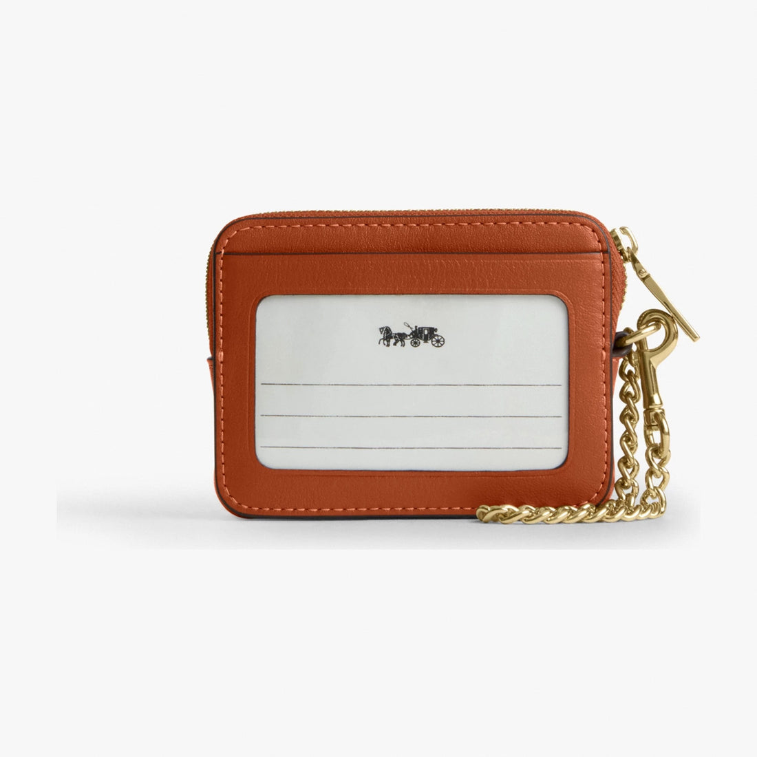 Coach Zip Card Case - Gold/Amber Brown