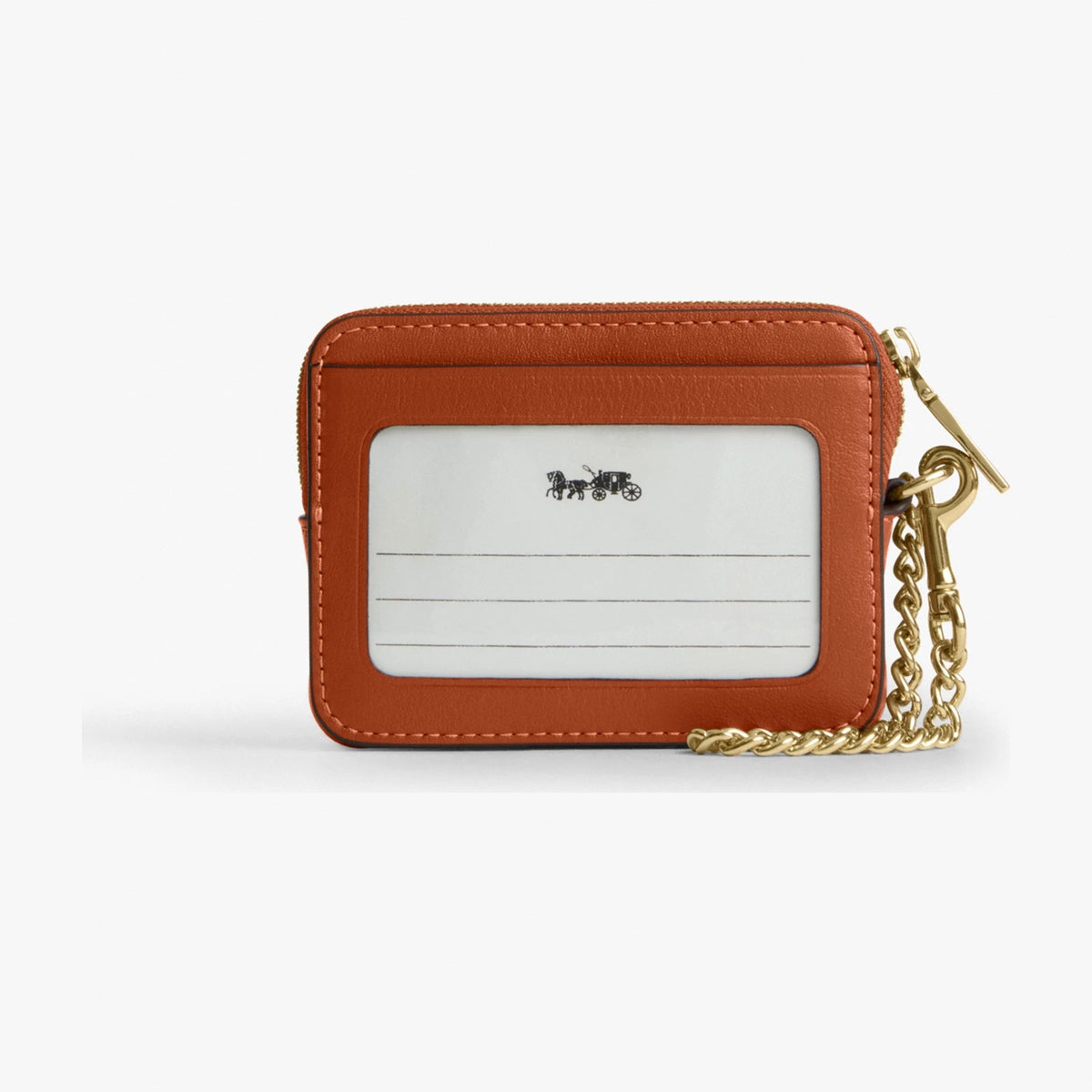 Coach Zip Card Case - Gold/Amber Brown