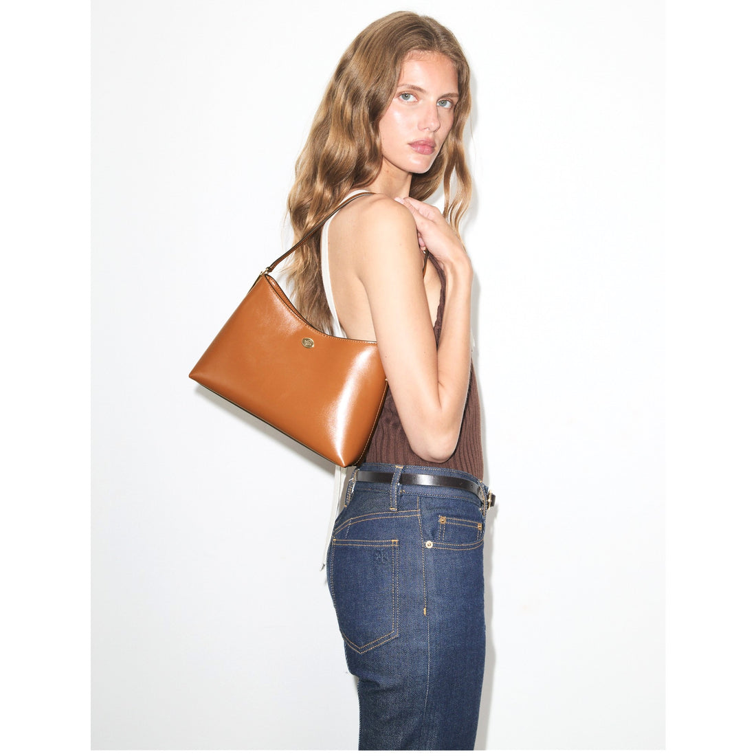 Tory Burch Small Robinson Shoulder Bag - Aged Tan