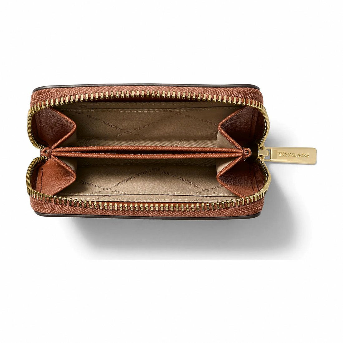 Michael Kors Jet Set Travel Medium Logo Zip-Around Card Case - BROWN