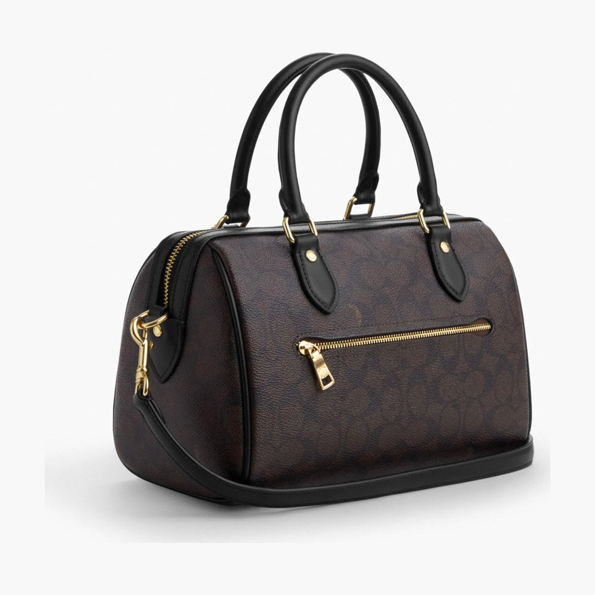 Coach Rowan Satchel Bag In Signature Canvas - Gold/Walnut/Black