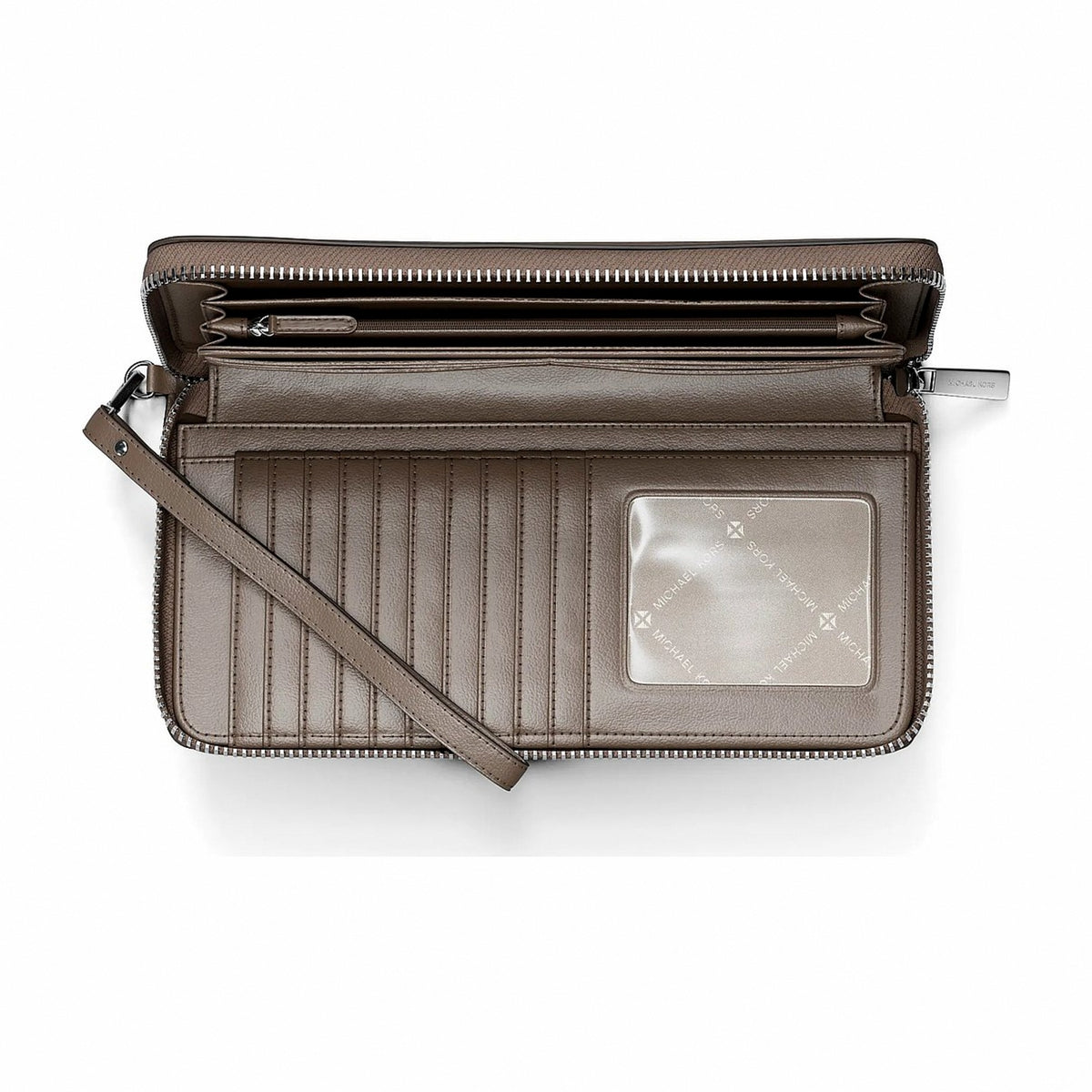 Michael Kors Large Pebbled Leather Continental Wallet - MUSHROOM