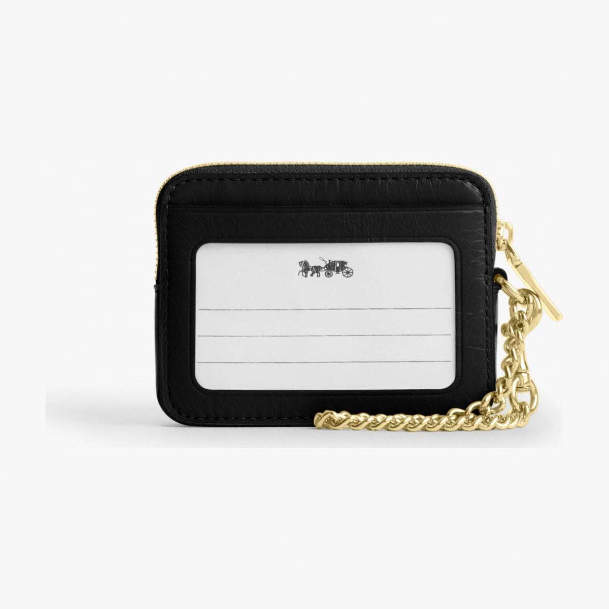 Coach Zip Card Case With Quilting - Gold/Black
