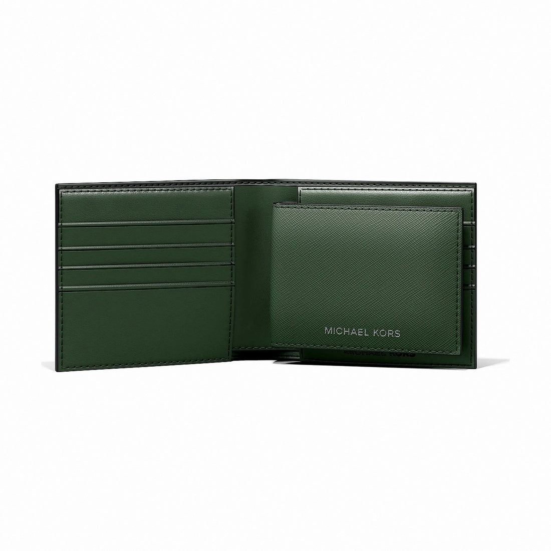 Michael Kors Cooper Saffiano Leather Billfold Wallet With Passcase - AMAZON GREEN