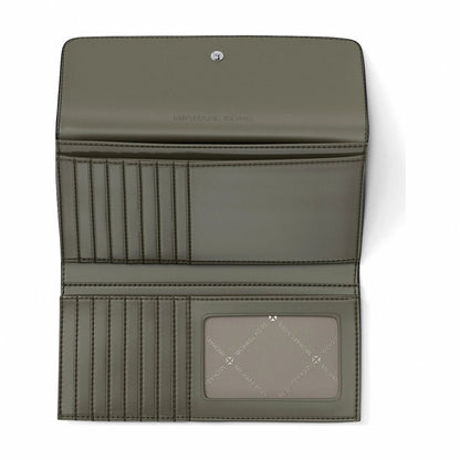 Michael Kors Jet Set Travel Signature Logo Tri-Fold Wallet - OLIVE