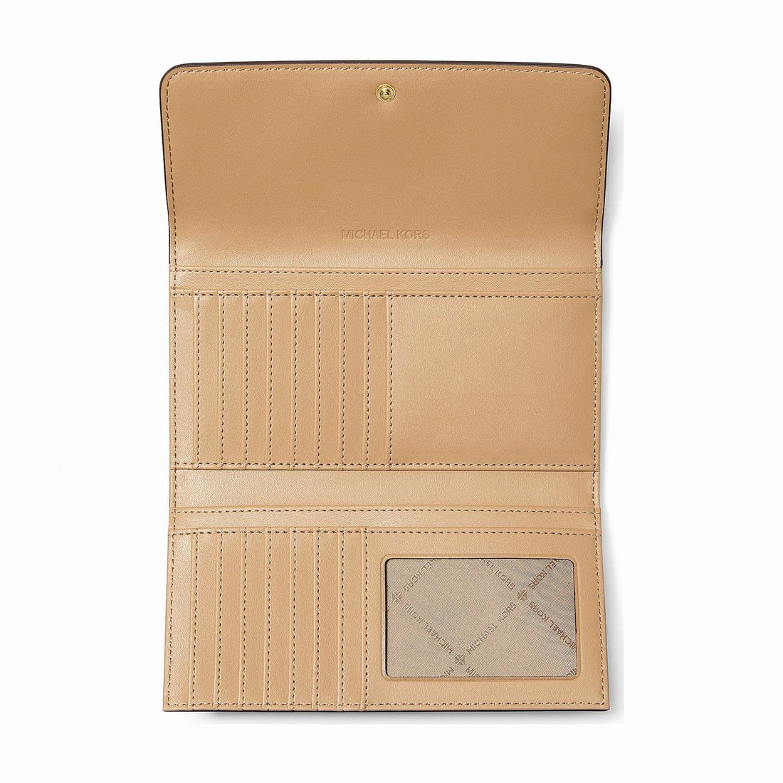Michael Kors Jet Set Large Signature Logo Tri-Fold Wallet - HONEYWHEAT MULTI