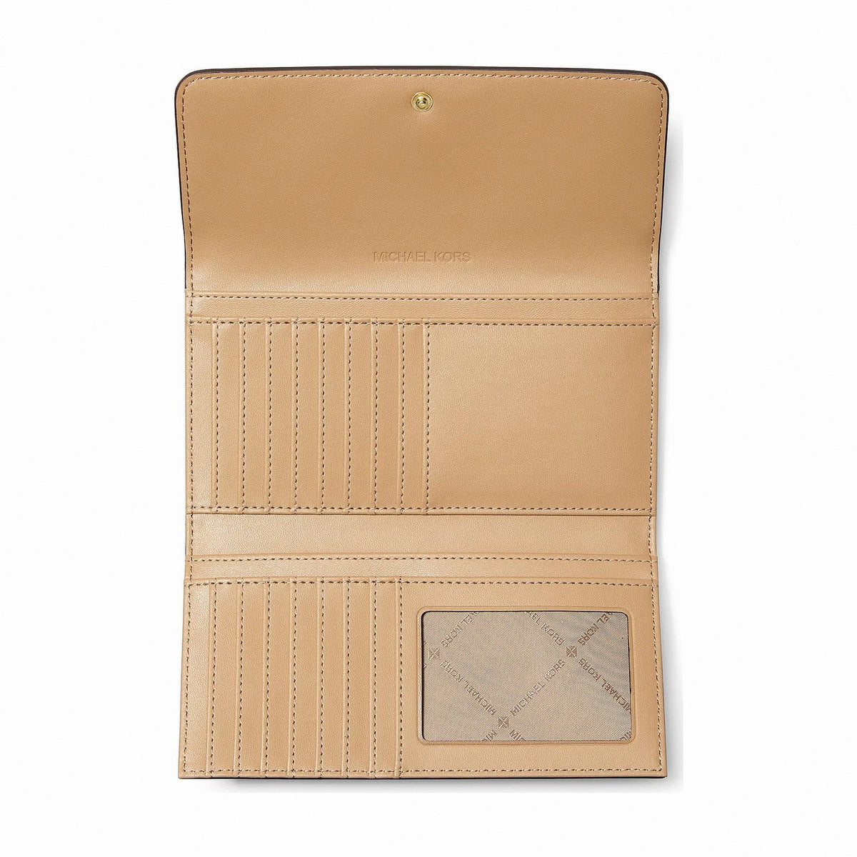 Michael Kors Jet Set Large Signature Logo Tri-Fold Wallet - HONEYWHEAT MULTI
