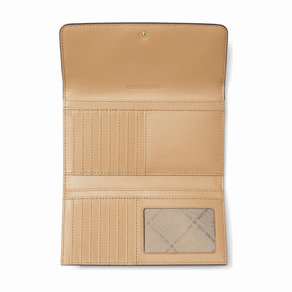 Michael Kors Jet Set Large Signature Logo Tri-Fold Wallet - HONEYWHEAT MULTI