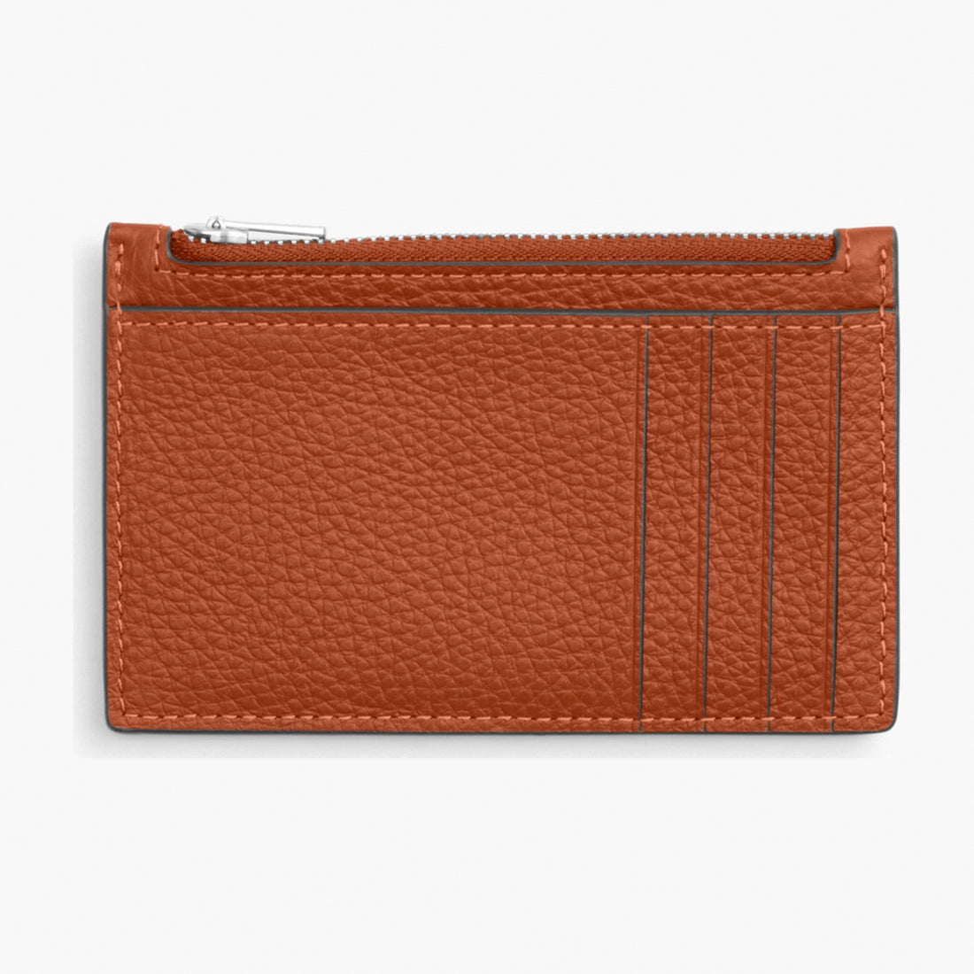 Coach Zip Card Case - Silver/Amber Brown