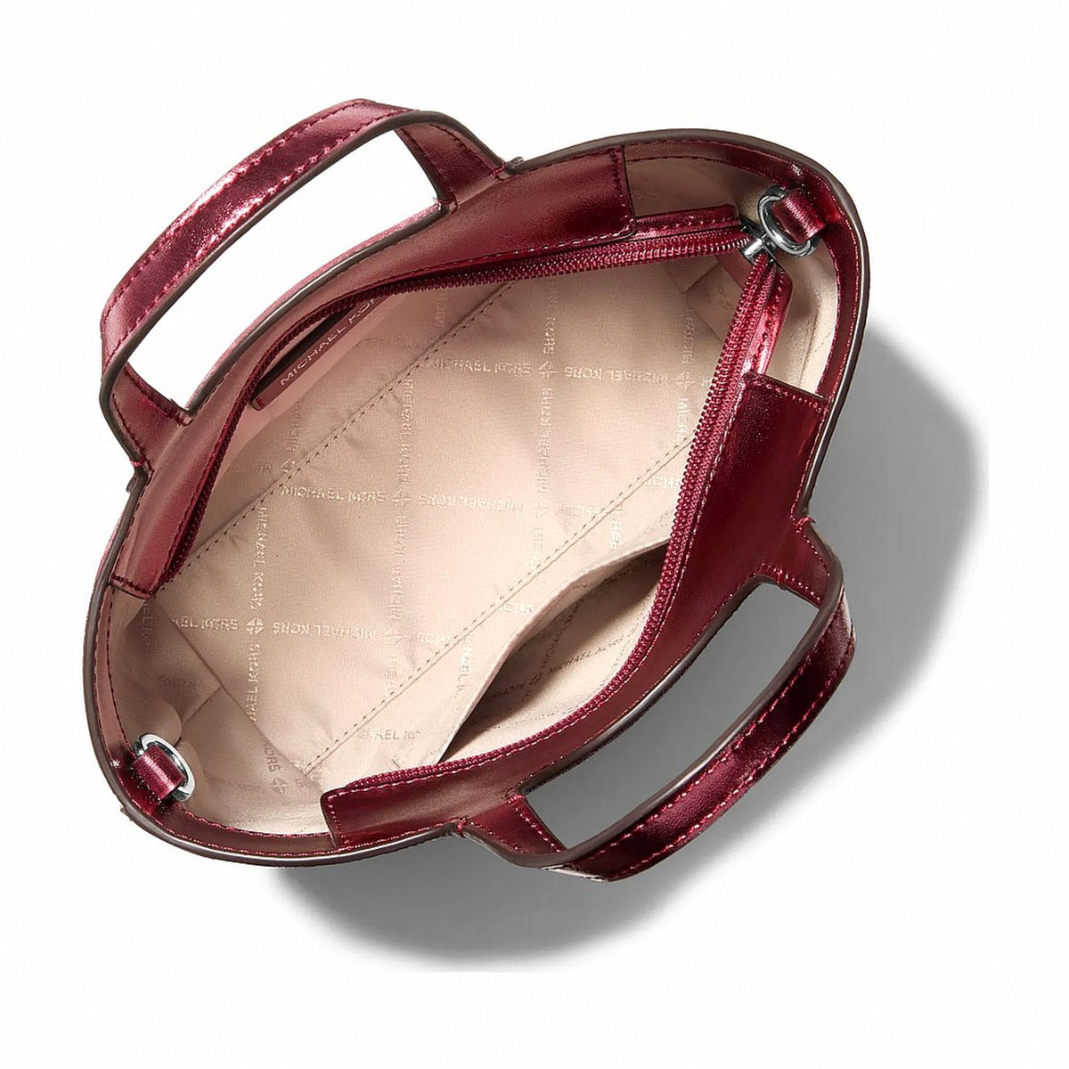 Michael Kors Maya Extra-Small Metallic Signature Logo Crossbody Bag - MAROON
