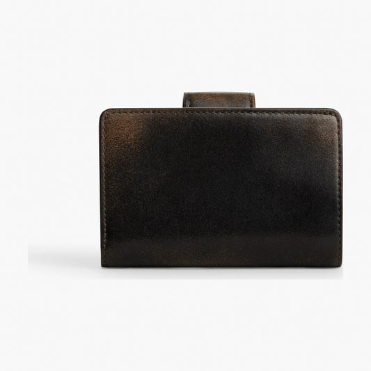 Coach Medium Corner Zip Wallet In Loved Leather - Silver/Black Brown