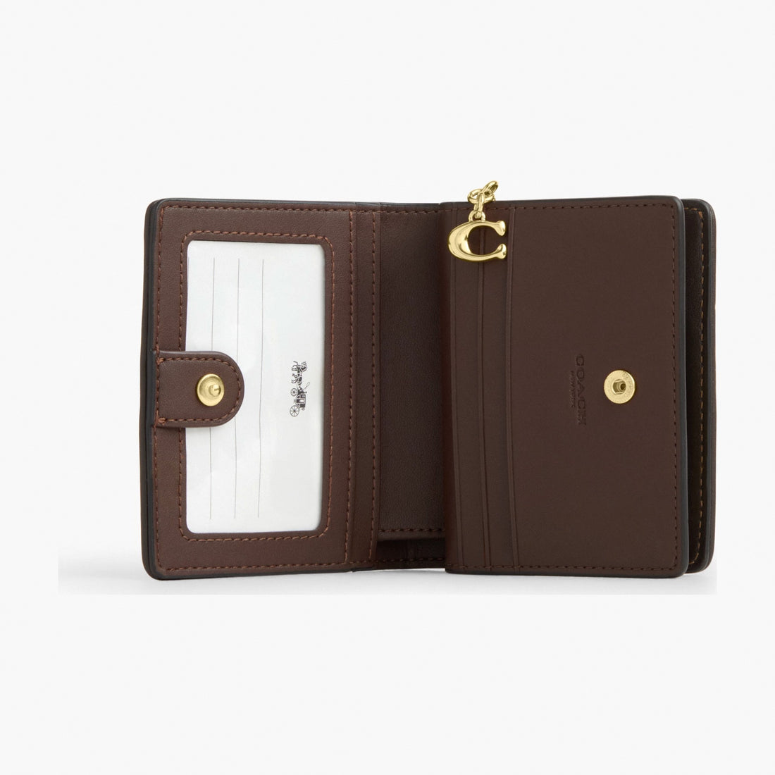 Coach Snap Wallet In Signature Chenille - Gold/Truffle