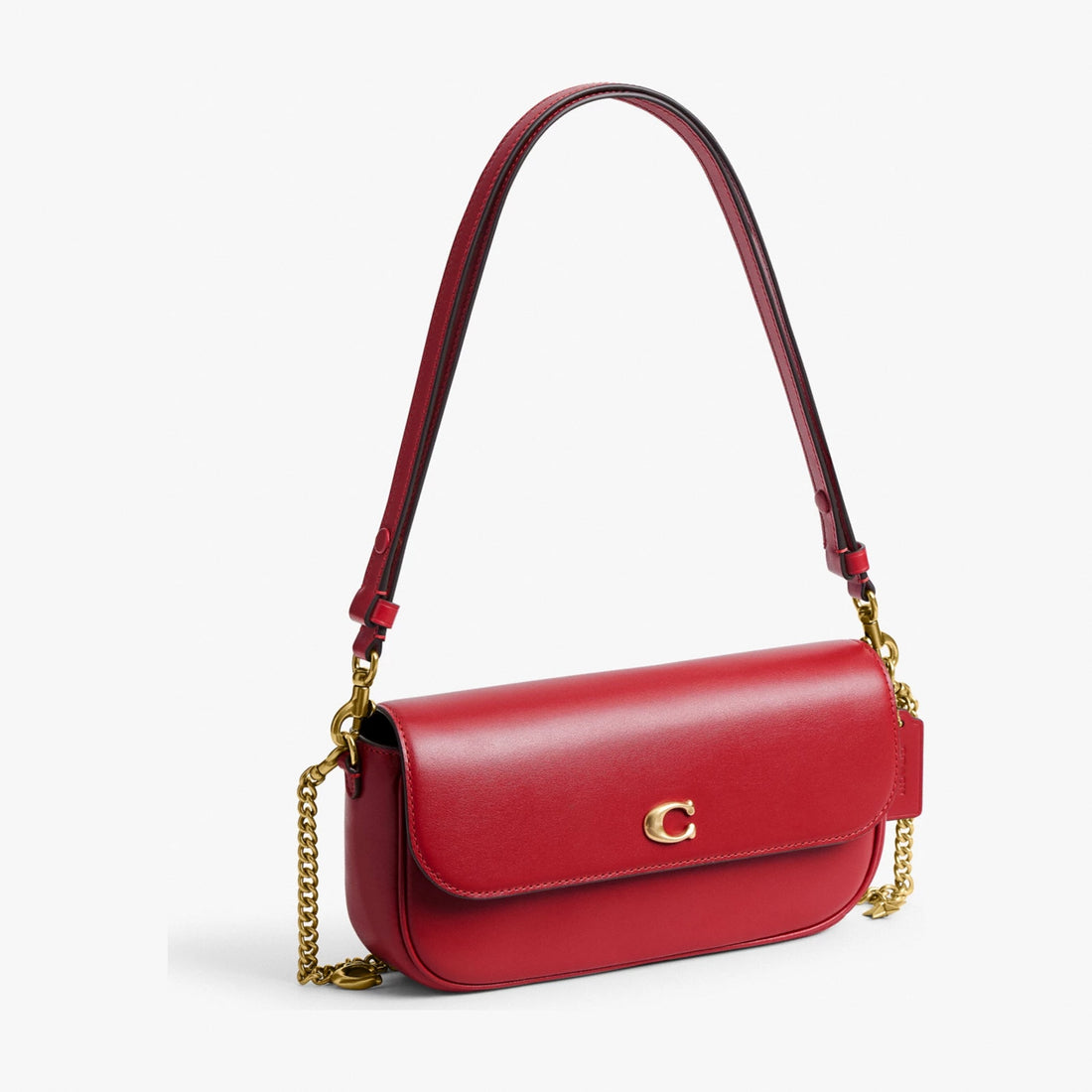 Coach Brook Flap Chain Bag With Charm Chain Strap - Brass/Poppy