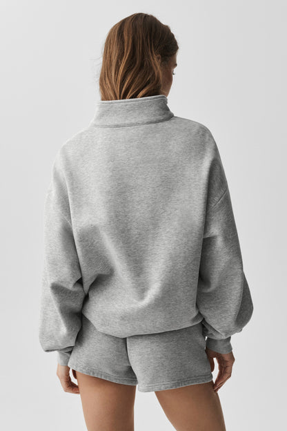 Alo Yoga Accolade 1/4 Zip Pullover - Athletic Heather Grey