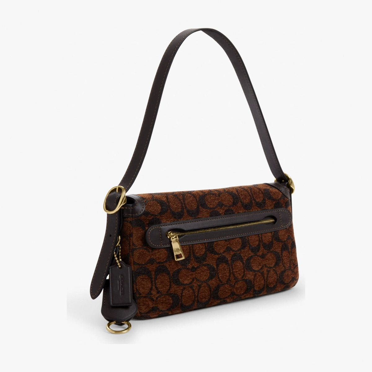 Coach Etta Small Flap Shoulder Bag In Signature Chenille - Gold/Truffle