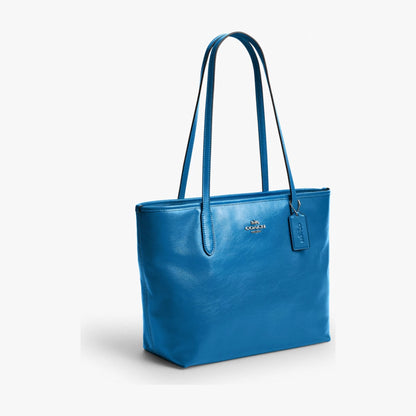 Coach Medium City Tote Bag - Silver/Blue Jay