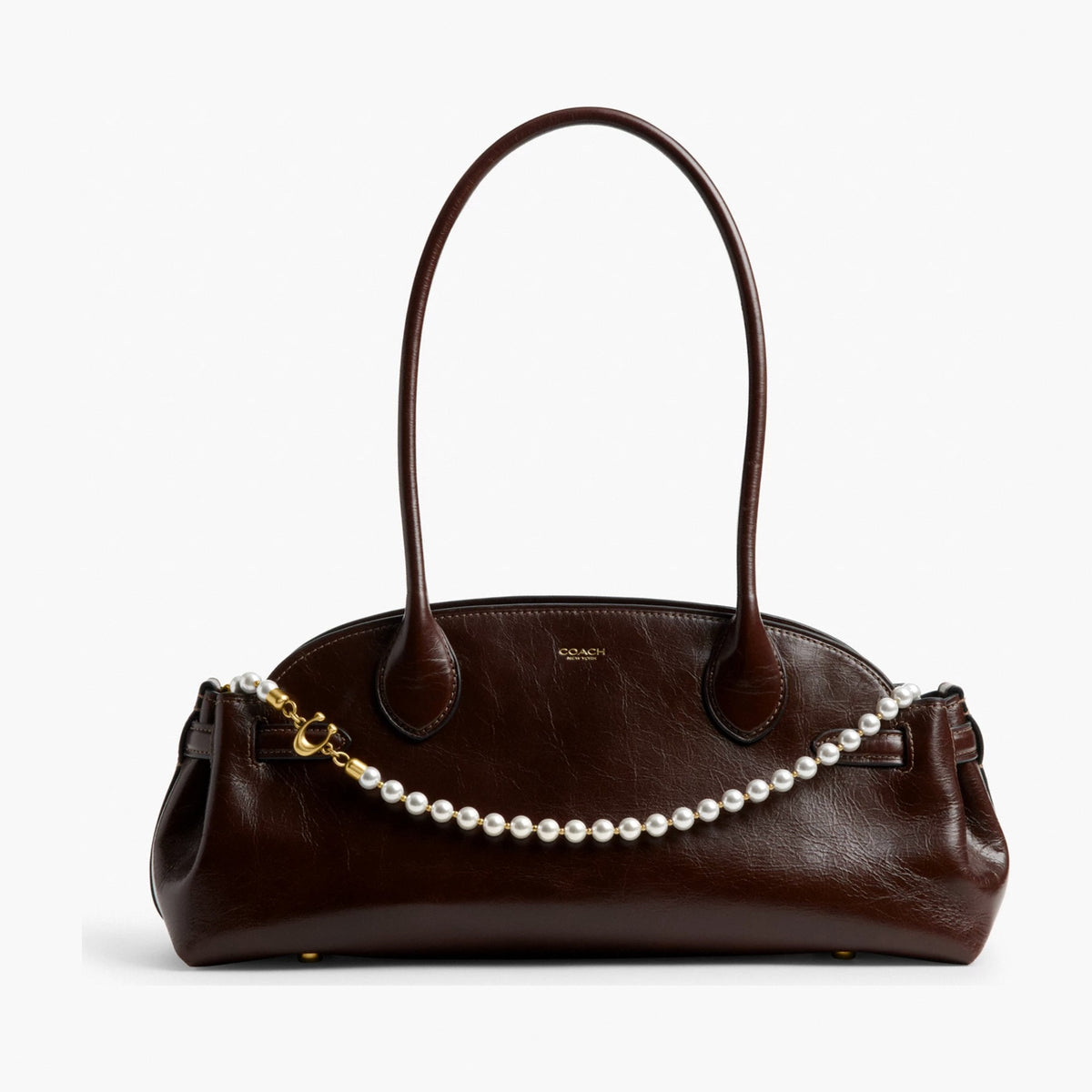 Coach Short Pearl Strap - Brass/Chalk