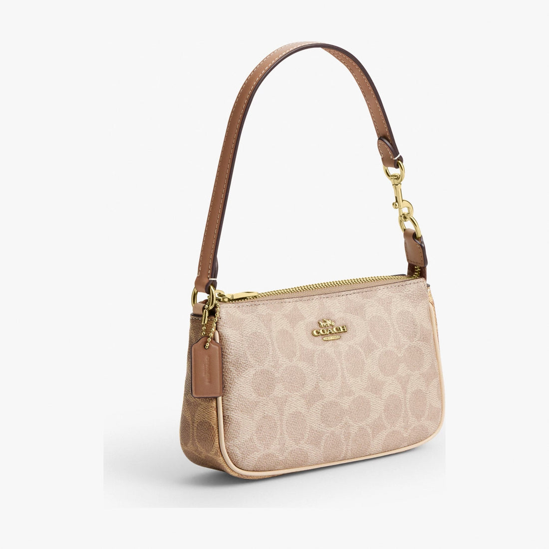 Coach Nolita 19 In Blocked Signature Canvas - Gold/Sand/Tan